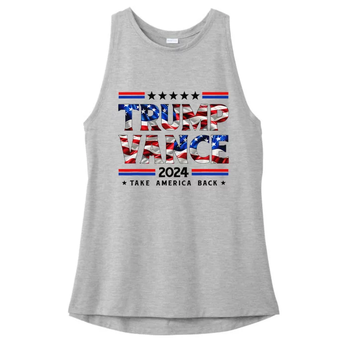 Trump Vance 2024 Donald Trump J.D. Vance Take America Back Ladies Tri-Blend Wicking Tank