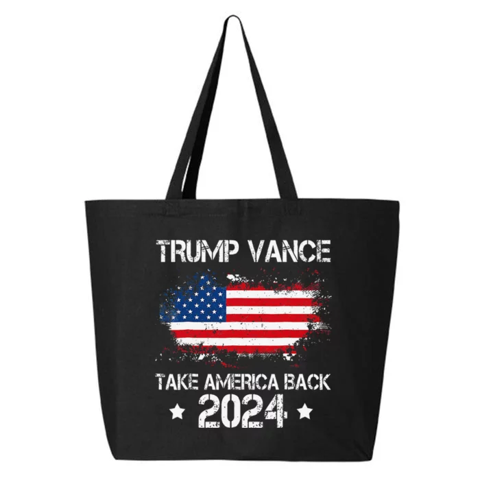 Trump Vance 2024 President Trump Supporter Take America Back 25L Jumbo Tote