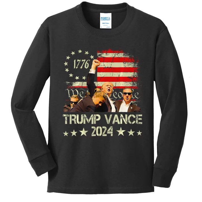 Trump Vance 2024 Donald Trump J.D. Vance Take America Back Kids Long Sleeve Shirt