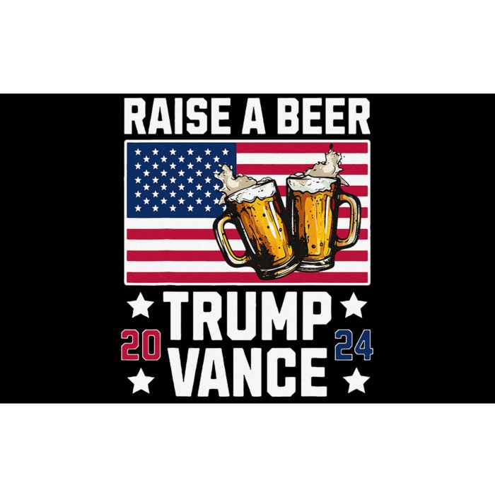 Trump Vance 2024 Raise A Beer American Flag Patriotic Bumper Sticker