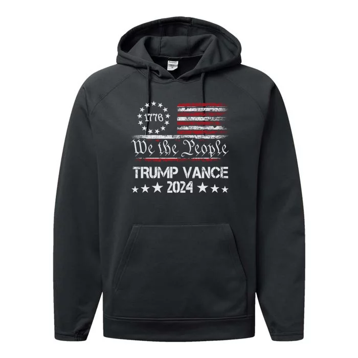 Trump Vance 2024 President Performance Fleece Hoodie