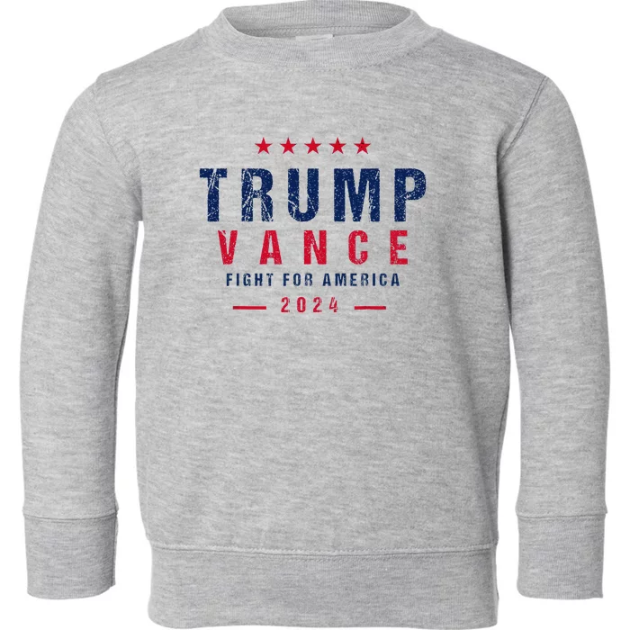 Trump Vance 2024 Flag Usa President Election Patriotic Toddler Sweatshirt