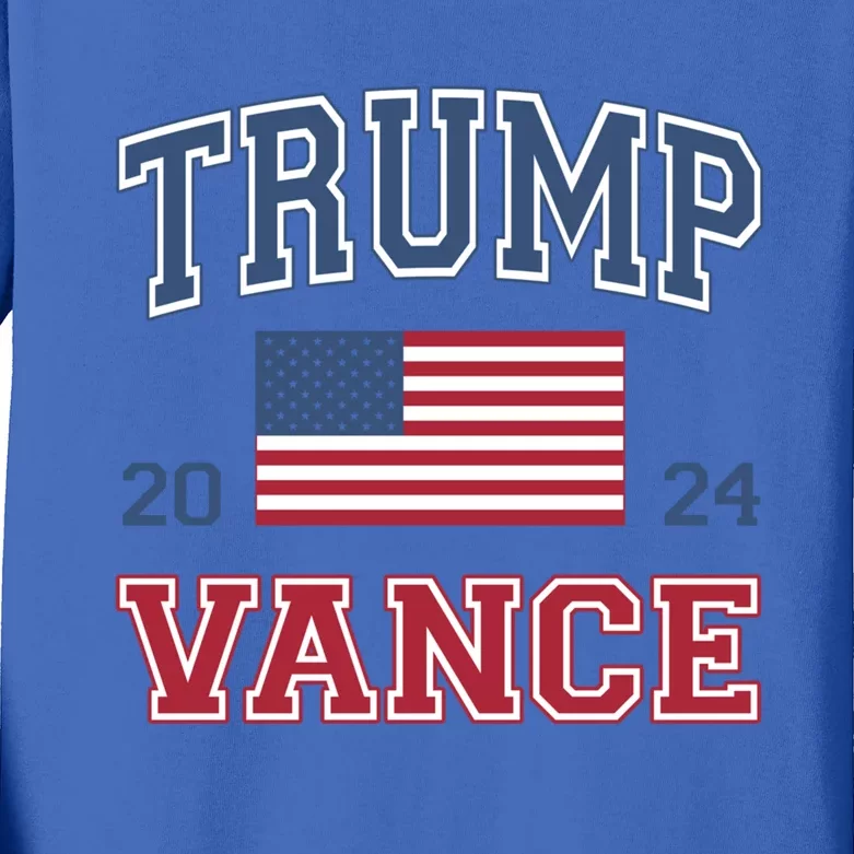 Trump Vance 2024 Donald Trump J D Vance For President Gift Kids Long Sleeve Shirt