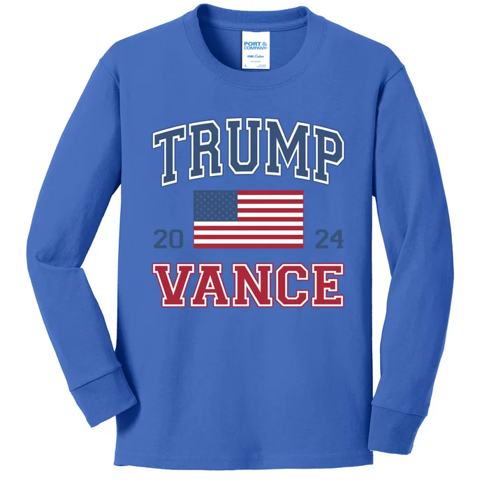 Trump Vance 2024 Donald Trump J D Vance For President Gift Kids Long Sleeve Shirt