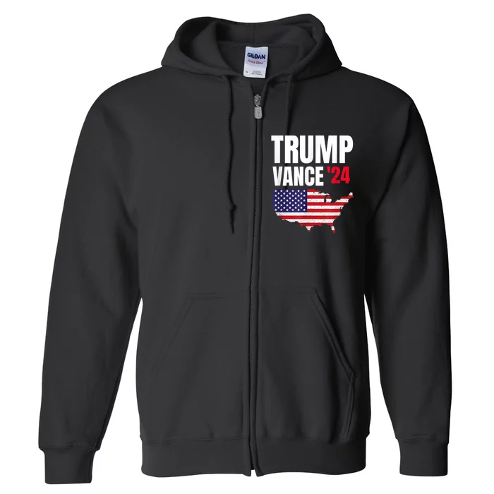 Trump Vance 2024 America Flag Full Zip Hoodie