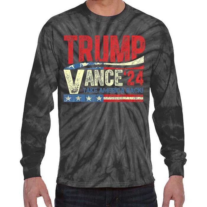 Trump Vance 24 Vintage 2024 Tie-Dye Long Sleeve Shirt