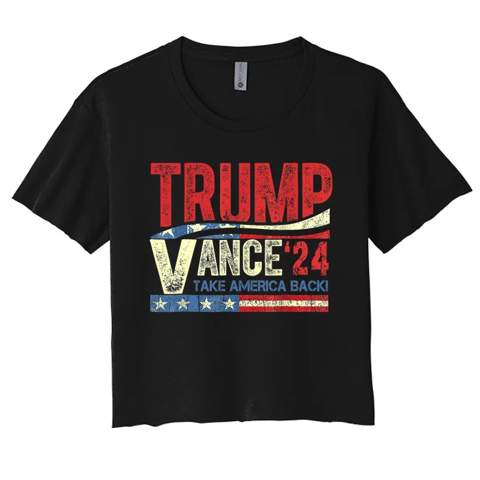 Trump Vance 24 Vintage 2024 Women's Crop Top Tee