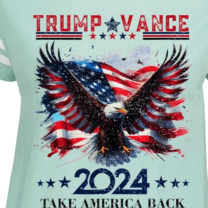 Trump Vance 2024 Take America Back Eagle Flag Enza Ladies Jersey Football T-Shirt