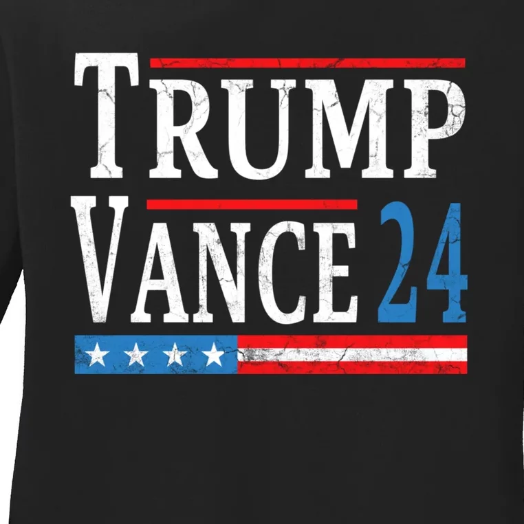 Trump Vance 2024 President Trump Supporter Reelection Ladies Long Sleeve Shirt