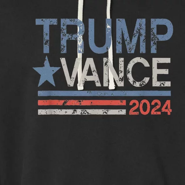 Trump Vance 2024 Retro Stripe Trump Jd Vance Garment-Dyed Fleece Hoodie