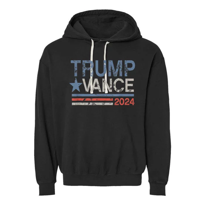 Trump Vance 2024 Retro Stripe Trump Jd Vance Garment-Dyed Fleece Hoodie