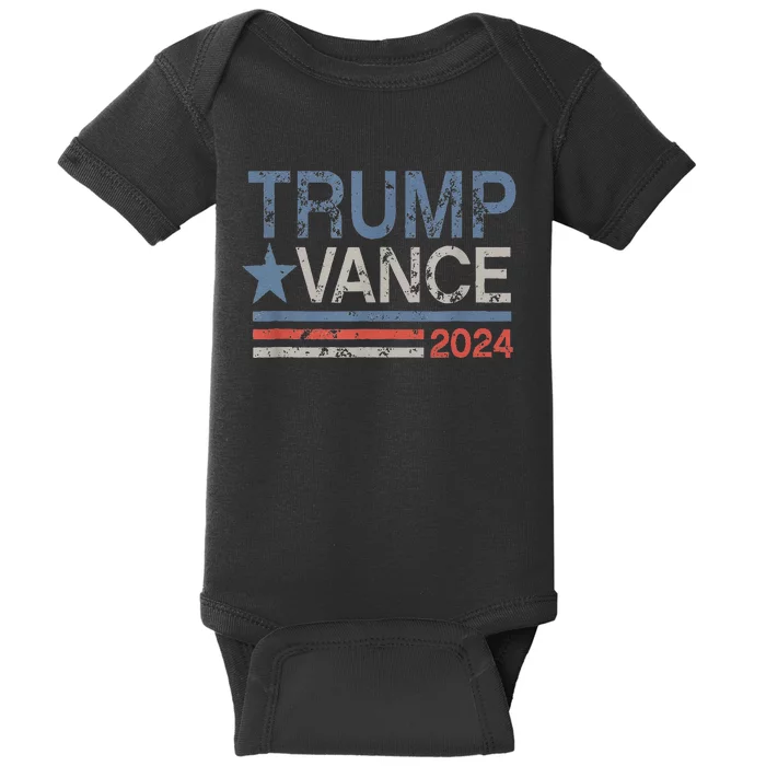 Trump Vance 2024 Retro Stripe Trump Jd Vance Baby Bodysuit