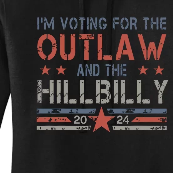 Trump Vance 2024 Donald Trump Jd Vance Outlaw Hillbilly Women's Pullover Hoodie