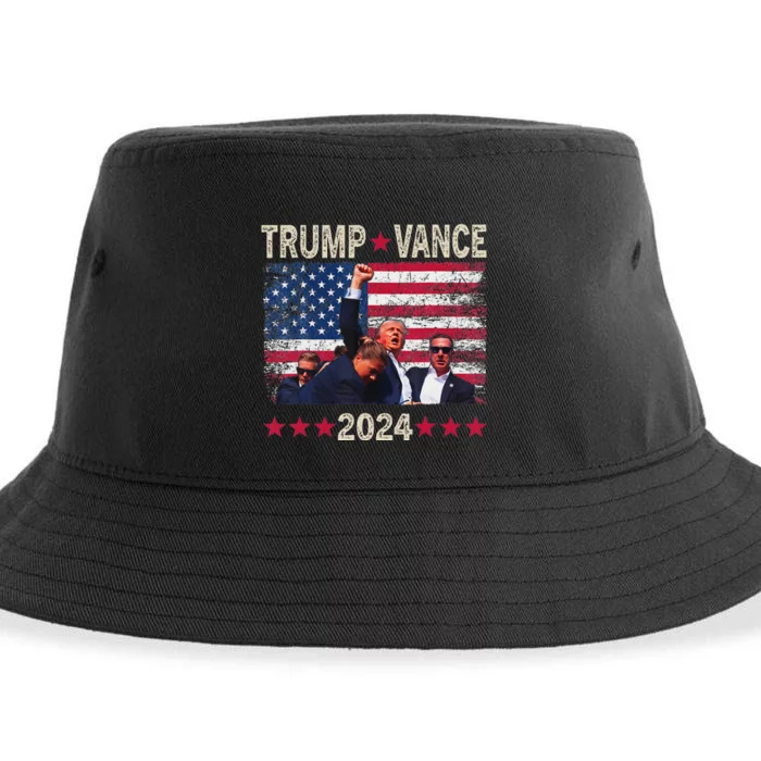 Trump Vance 2024 President Trump Supporter Re Election Sustainable Bucket Hat