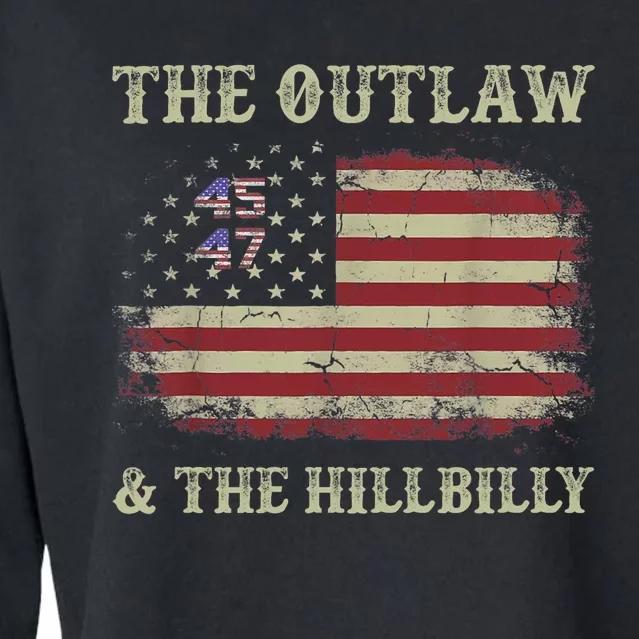 Trump Vance 2024 Donald Trump J.D. Vance Outlaw & Hillbilly Cropped Pullover Crew