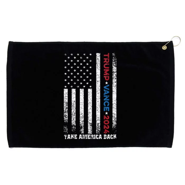 Trump Vance 2024 Take America Back Usa Flag Grommeted Golf Towel