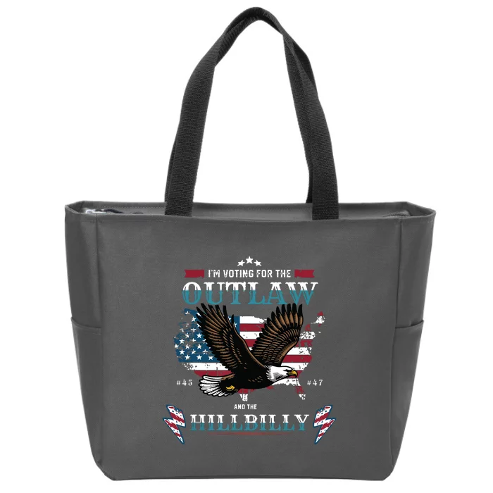 Trump Vance 2024 Donald Trump Jd Vance Outlaw Hillbilly Zip Tote Bag