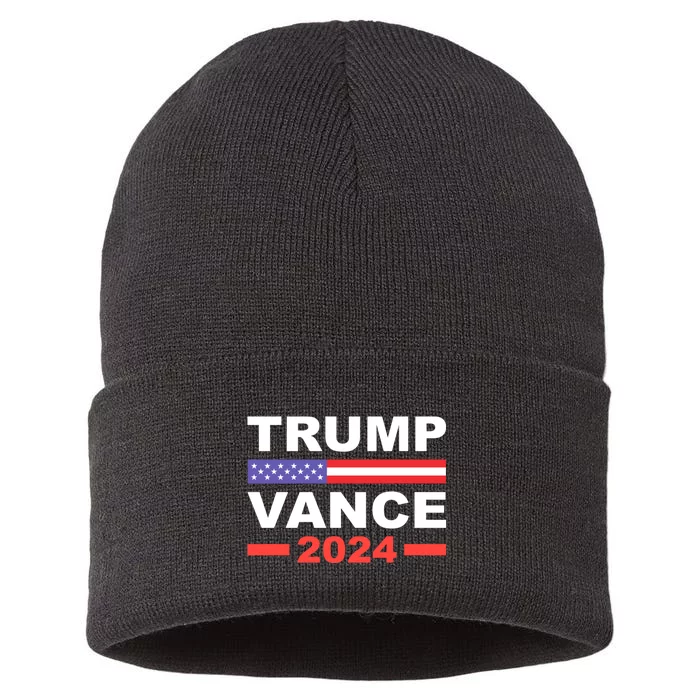 Trump Vance 2024 For President Vp Usa Election Patriotic Sustainable Knit Beanie