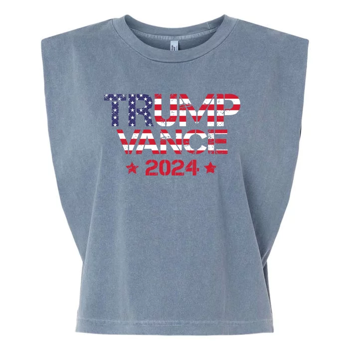 Trump Vance 2024 Vintage Patriotic Garment-Dyed Women's Muscle Tee