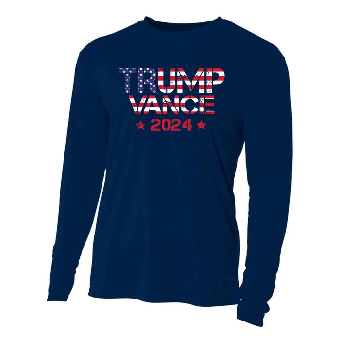 Trump Vance 2024 Vintage Patriotic Cooling Performance Long Sleeve Crew