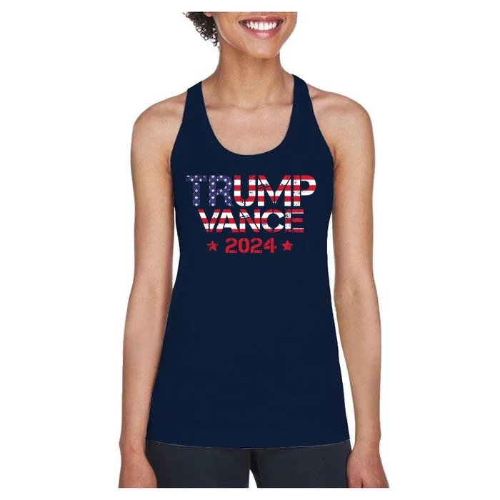 Trump Vance 2024 Vintage Patriotic Women's Racerback Tank