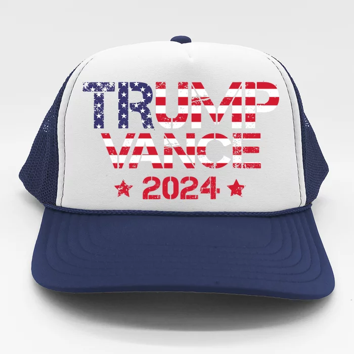 Trump Vance 2024 Vintage Patriotic Trucker Hat