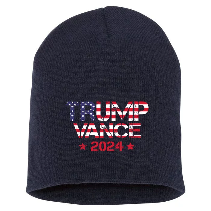 Trump Vance 2024 Vintage Patriotic Short Acrylic Beanie