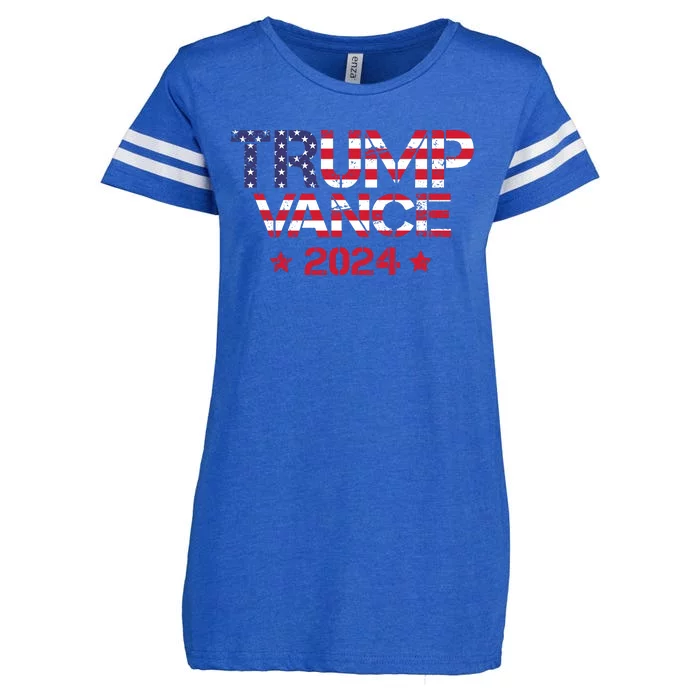 Trump Vance 2024 Vintage Patriotic Enza Ladies Jersey Football T-Shirt