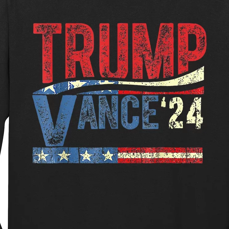 Trump Vance 2024 Retro Stripe Trump Jd Vance Long Sleeve Shirt