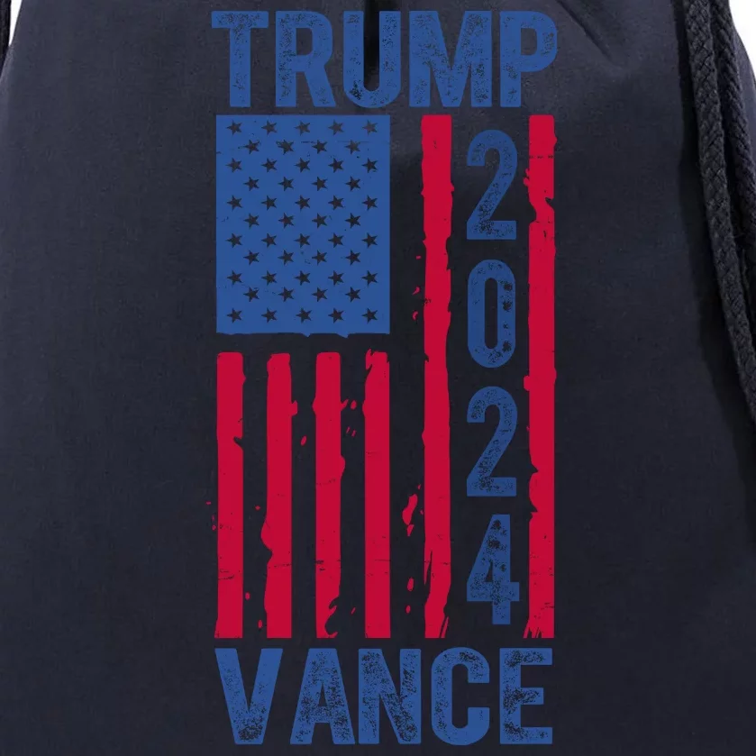 Trump Vance 2024 Election American Flag Drawstring Bag