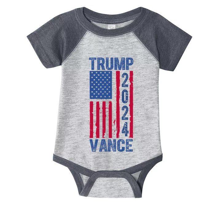 Trump Vance 2024 Election American Flag Infant Baby Jersey Bodysuit