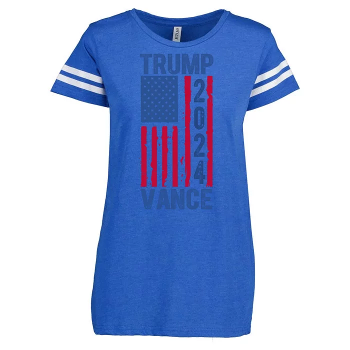 Trump Vance 2024 Election American Flag Enza Ladies Jersey Football T-Shirt