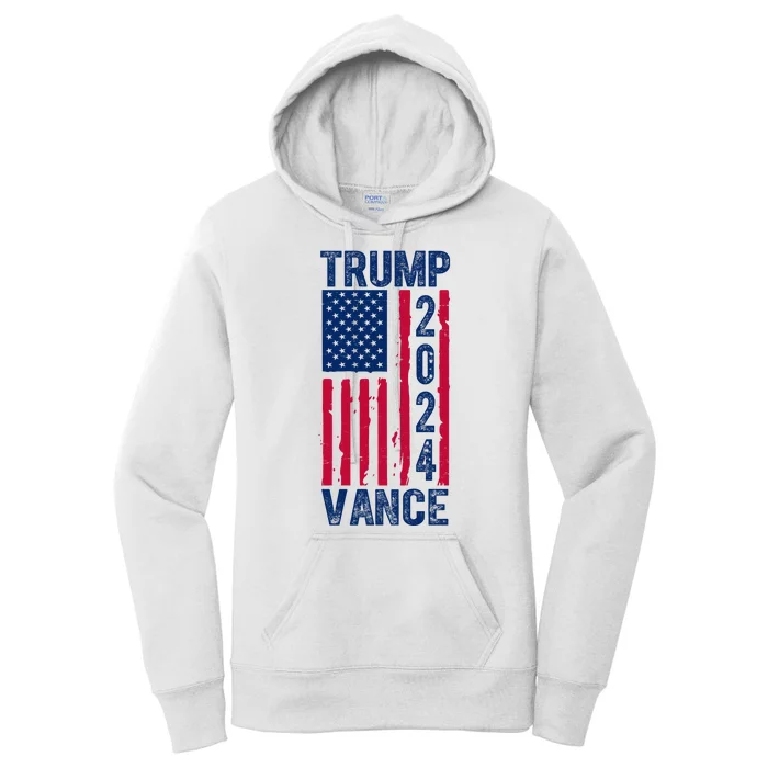 Trump Vance 2024 Election American Flag Women's Pullover Hoodie