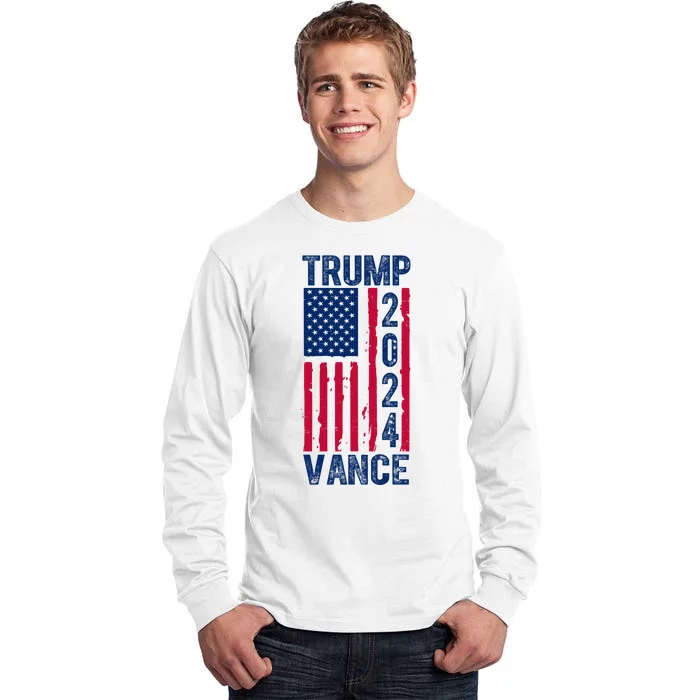 Trump Vance 2024 Election American Flag Tall Long Sleeve T-Shirt