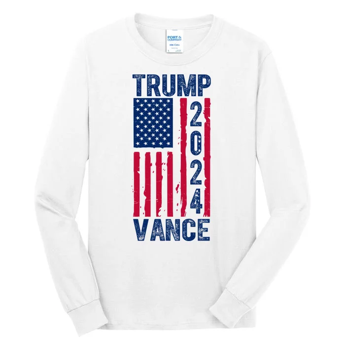 Trump Vance 2024 Election American Flag Tall Long Sleeve T-Shirt