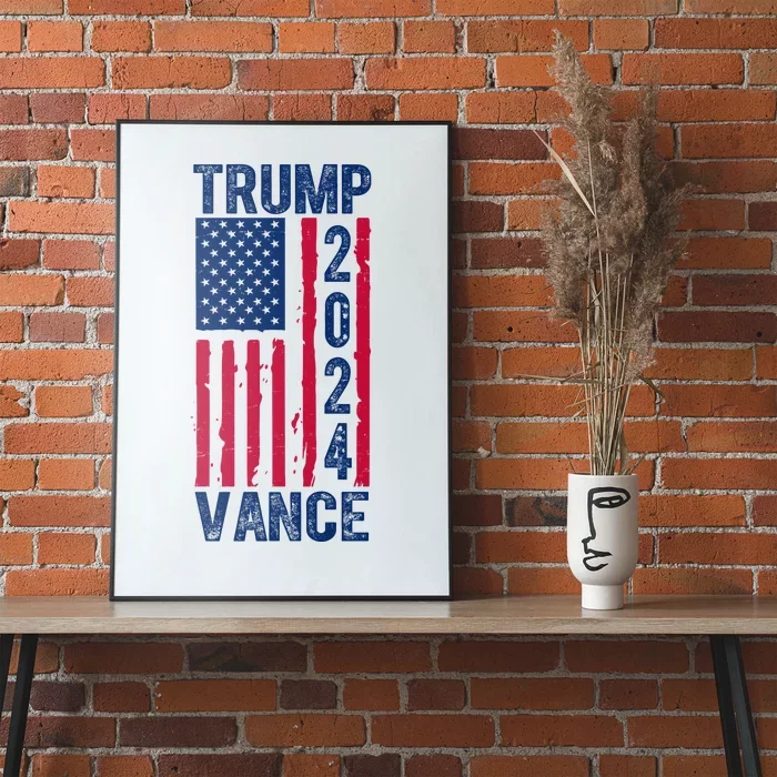 Trump Vance 2024 Election American Flag Poster