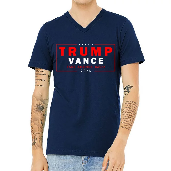 Trump Vance 2024 Take America Back Usa Presidential Election V-Neck T-Shirt