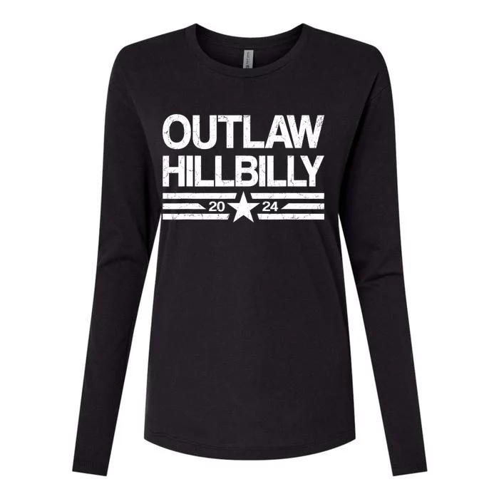 Trump Vance 2024 Outlaw Hillbilly Us Flag Vintage Womens Cotton Relaxed Long Sleeve T-Shirt