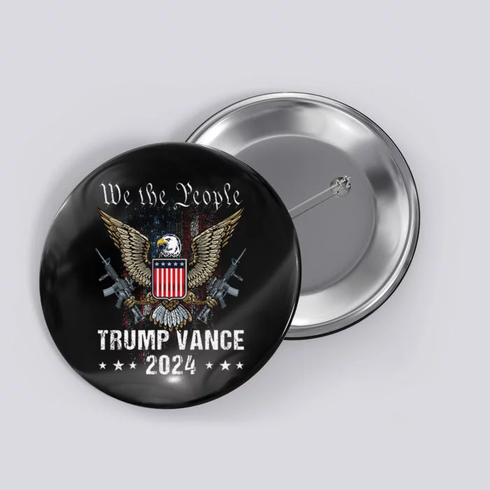 Trump Vance 2024 Us Flag Vintage Election President 2024 Button