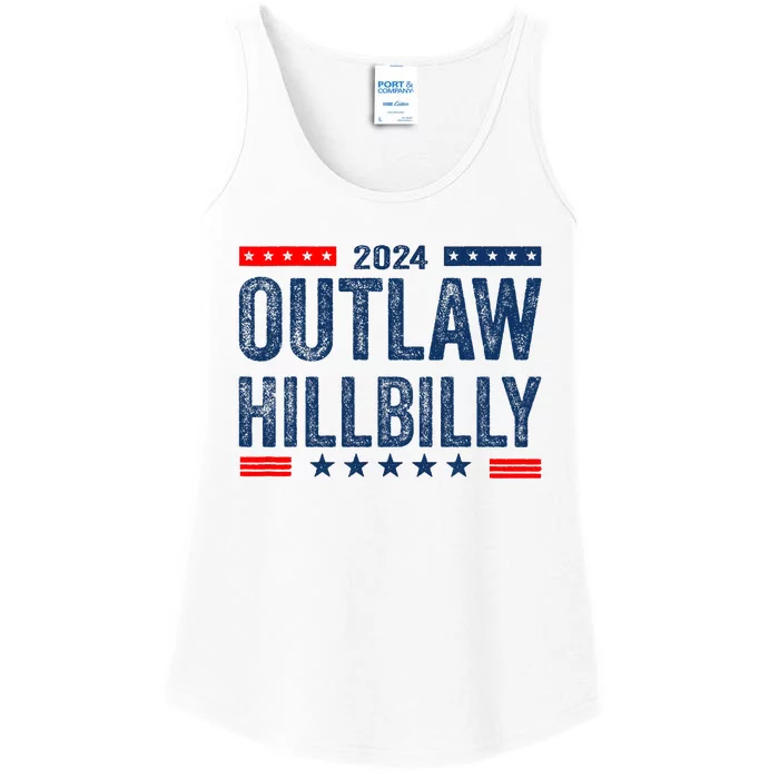 Trump Vance 2024 Outlaw Hillbilly Us Flag Vintage Ladies Essential Tank