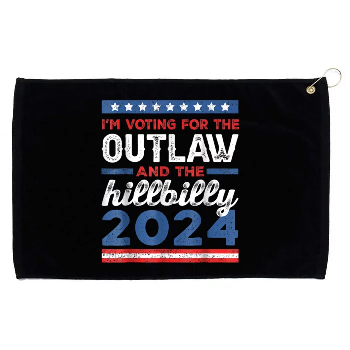 Trump Vance 2024 Donald Trump J.D. Vance Outlaw Hillbilly Grommeted Golf Towel