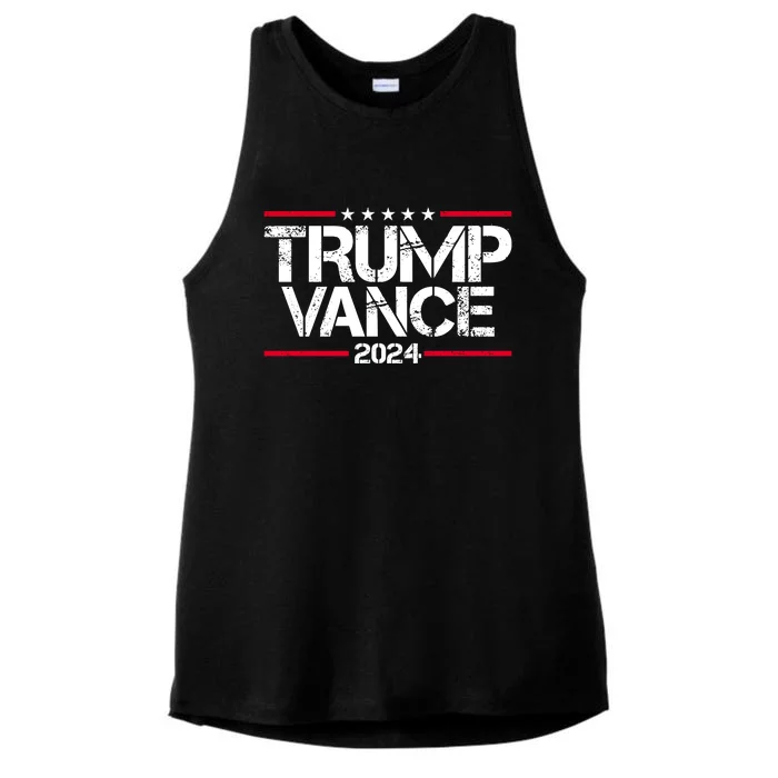 Trump Vance 2024 Election Vice President Ladies Tri-Blend Wicking Tank