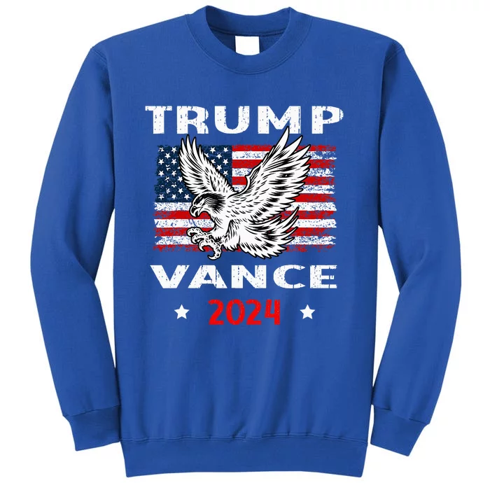 Trump Vance 2024 Vp Eagle America Flag Election Vote Tall Sweatshirt