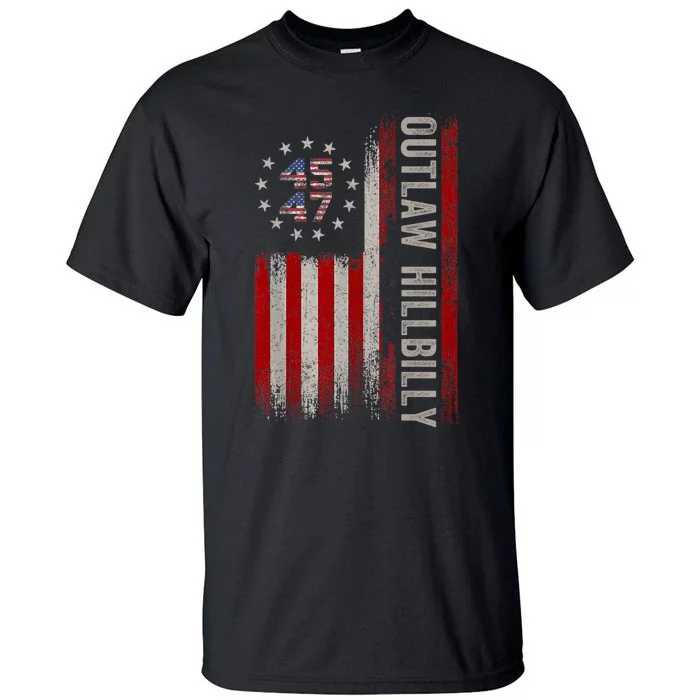 Trump Vance 2024 Donald Trump J.D. Vance Outlaw Hillbilly Tall T-Shirt