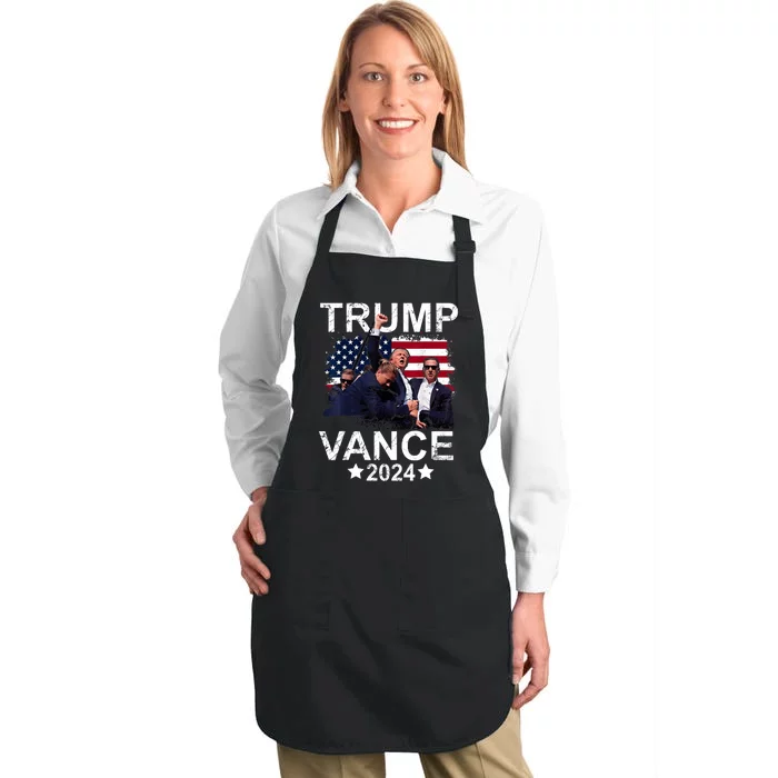 Trump Vance 2024 President Trump Supporter Re Election Full-Length Apron With Pocket