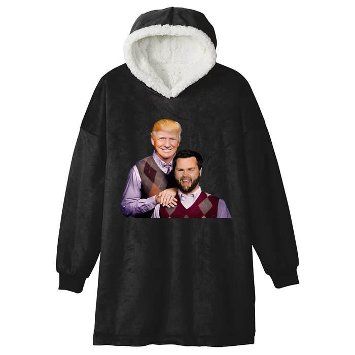 Trump Vance 2024 Brothers Funny Parody Trump J.D. Vance Bros Hooded Wearable Blanket