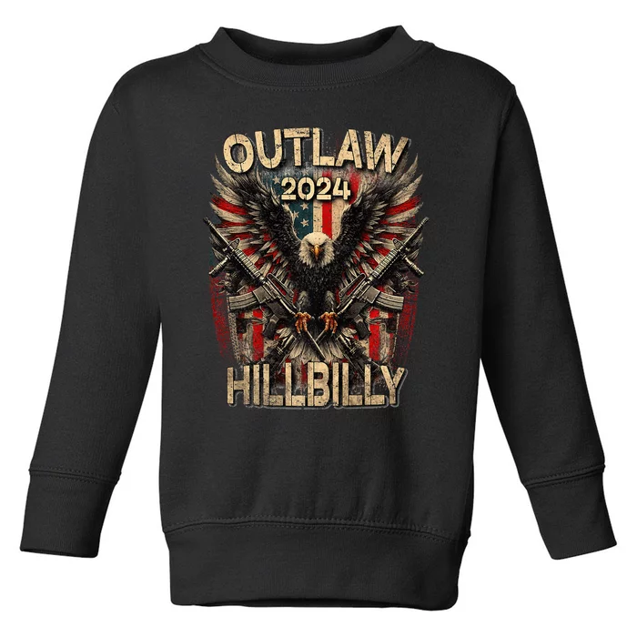 Trump Vance 24 Outlaw Hillbilly Us Flag Vintage Premium Toddler Sweatshirt