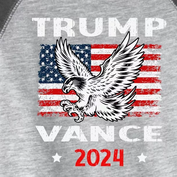 Trump Vance 2024 Vp Eagle America Flag Election Vote Toddler Fine Jersey T-Shirt