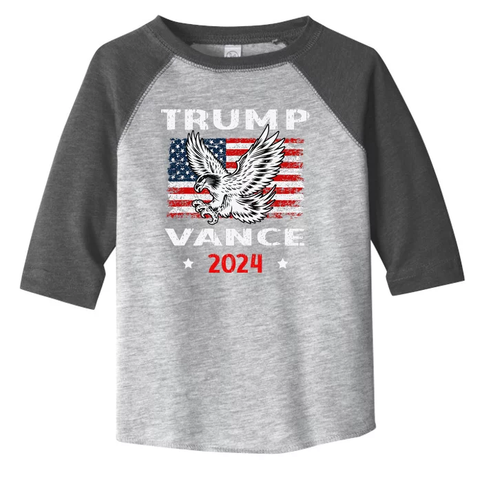 Trump Vance 2024 Vp Eagle America Flag Election Vote Toddler Fine Jersey T-Shirt