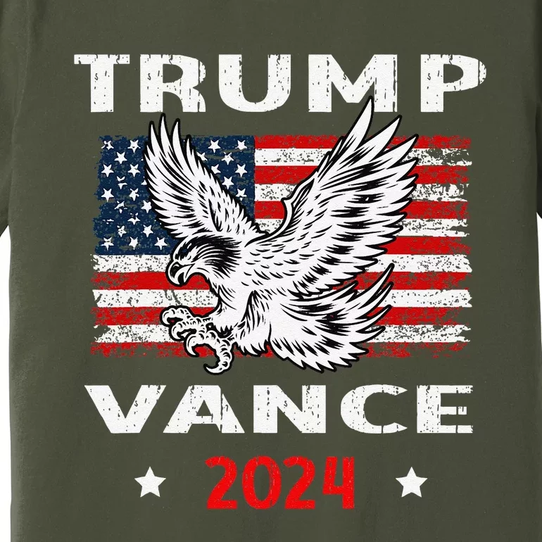 Trump Vance 2024 Vp Eagle America Flag Election Vote Premium T-Shirt